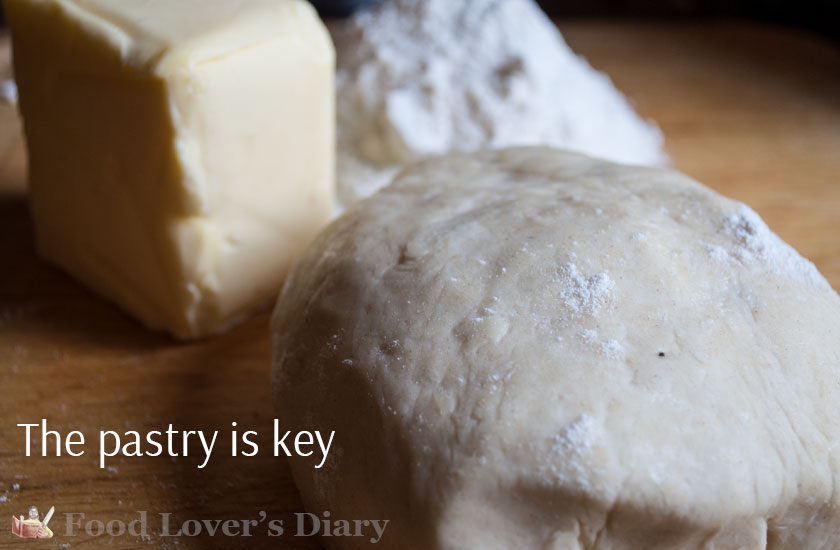 Butter, flour and a roll of pastry