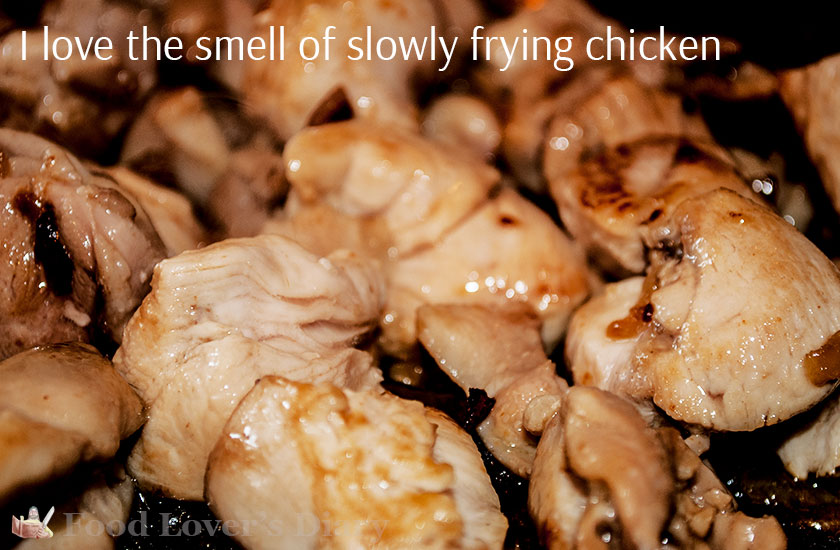 Gently fry the chicken